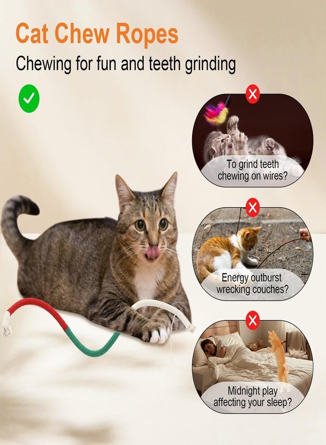Leitee 21 Pcs Cat Chew Toy with Storage Bags Set 23 Inches Cat Teeth Cleaning Chew Ropes for Indoor Kittens Interactive Kitty Teeth Cleaning Toy for All Breeds - Image 5